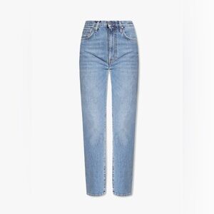 Toteme High Waist Straight Leg Denim Jeans Light Blue Wash 425 Size 26 NWT